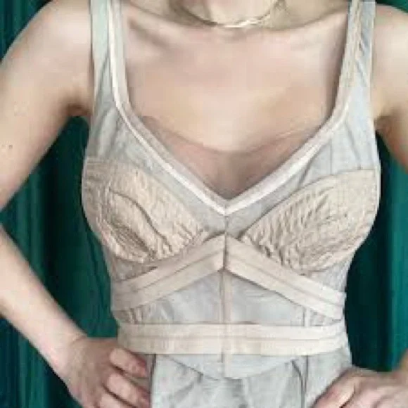 BCBGMaxAzria Beige Runway dress rare and iconic - Picture 7 of 8